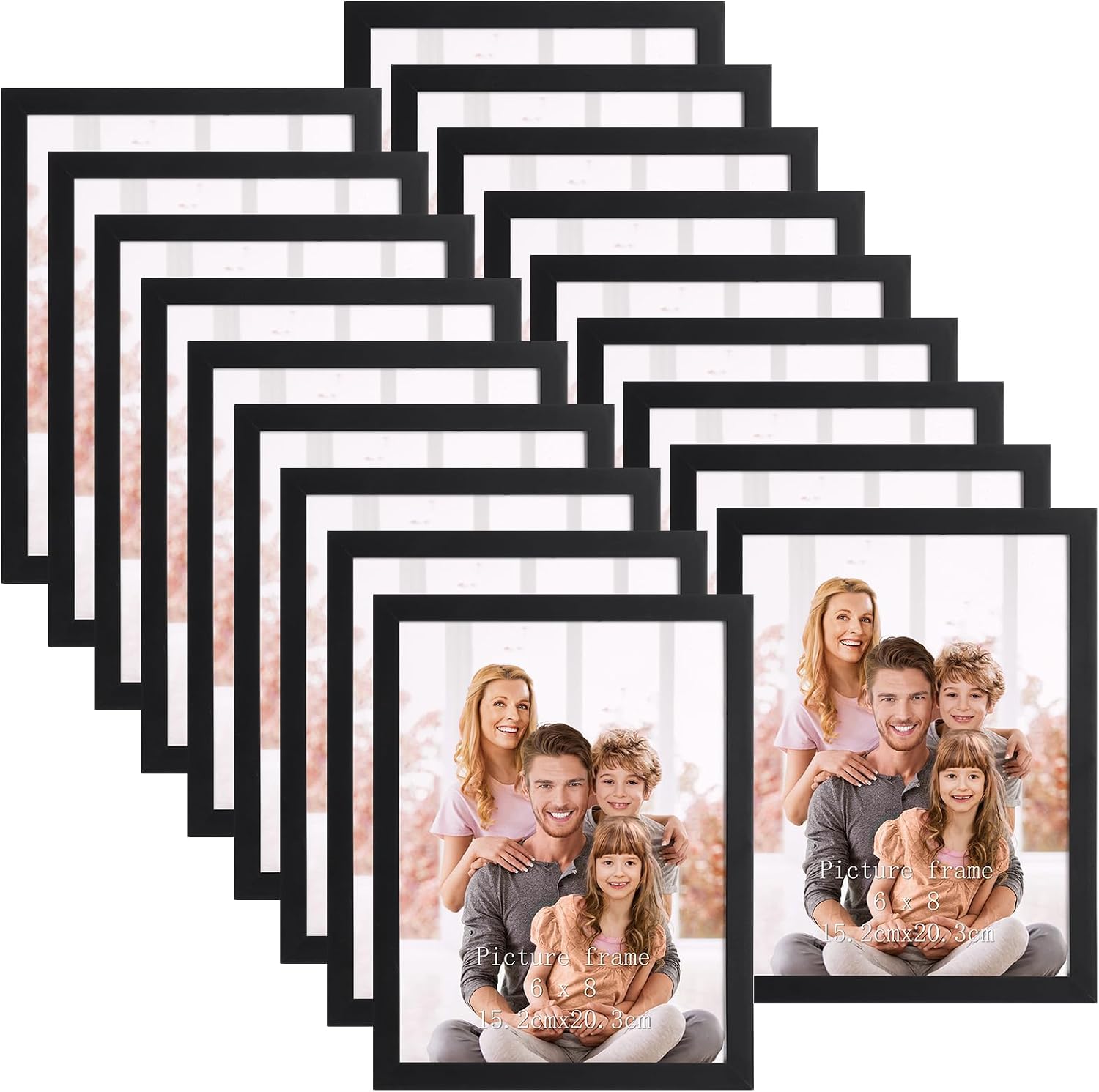 Detalle de Hoikwo Multi 8x6 Photo Frames Set of 18 (6x8 Black) for Wall Hanging or Tabletop Display