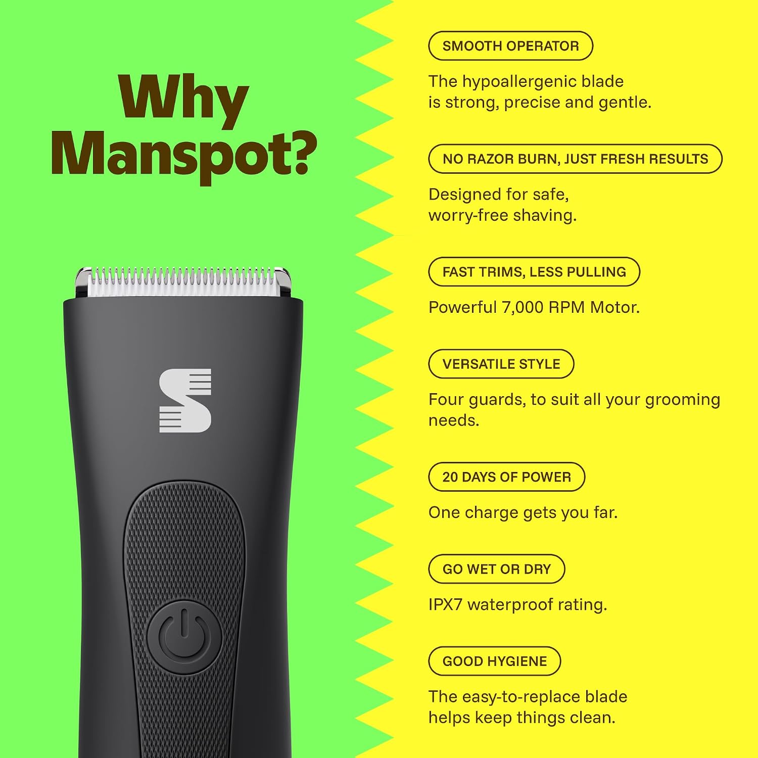 Thumbnail 1 de MANSPOT Groin Hair Trimmer with Ceramic Blade