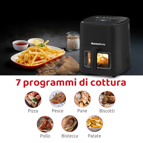 Detalle de Melchioni Marianna Plus friggitrice ad aria da 5 L con oblò e display touch