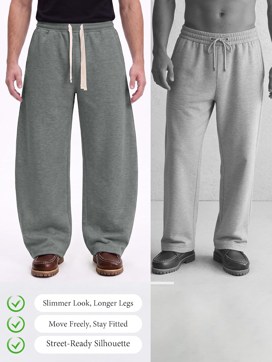 Detalle de JEMLDL Men's Baggy Sweatpants, Polyester Blend
