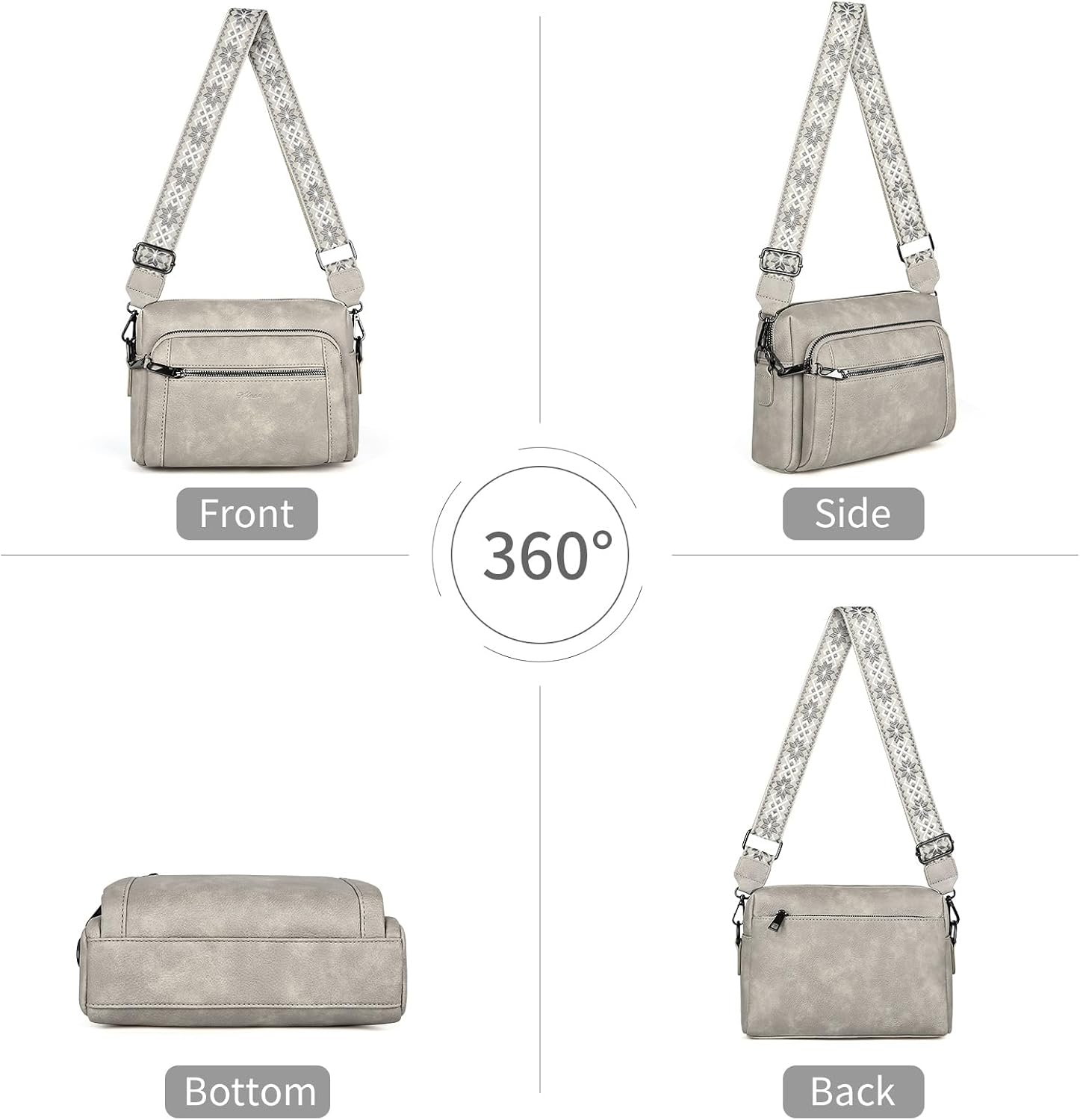 Thumbnail 6 de HILAEX Women's Cross Body Bag with Anti-Theft Function and 4 Zip Compartments