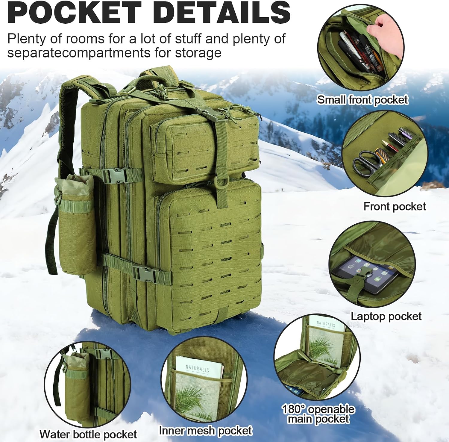 Detalle de SHANNA Trekkingrucksack 45L für Outdoor