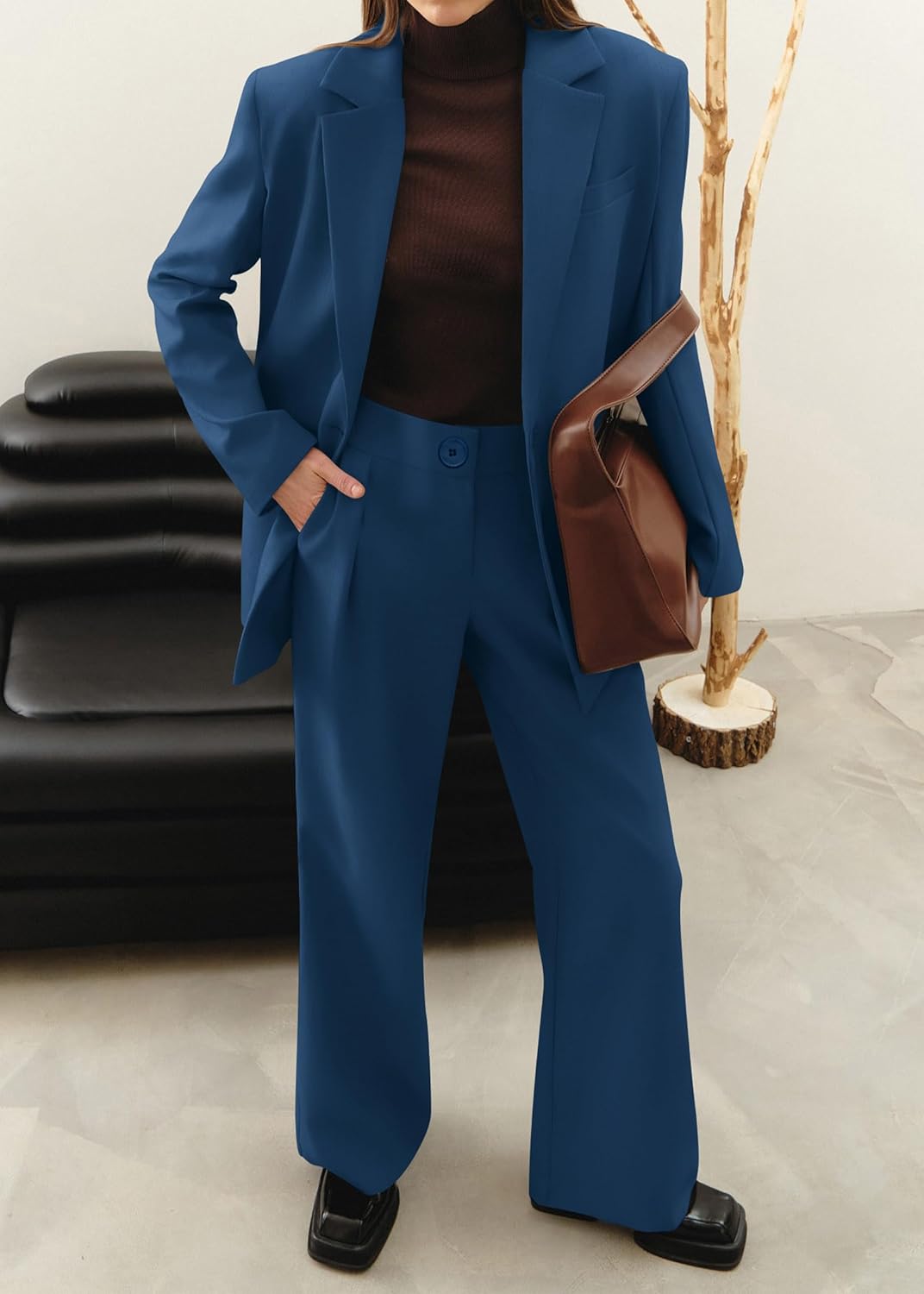 Thumbnail 4 de KIRUNDO Women Suits 2 Piece Set: Oversized Blazer + Wide Leg Pants Review
