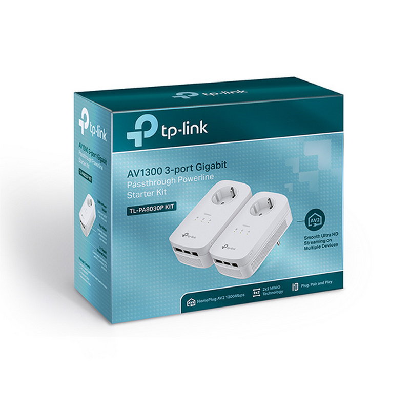 Detalle 2 de TP-Link PA8030PKIT Powerline AV1300 con 3 puertos Gigabit Ethernet