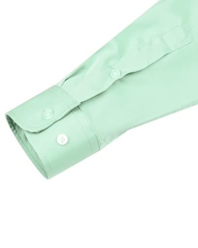 Detalle de J.VER Herren Hemd Unifarben Stretch Langarm – Mint, Regular Fit (Größe L)