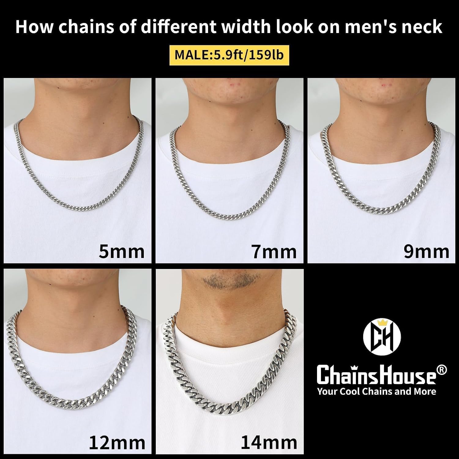 Detalle 2 de ChainsHouse Cuban Link Necklace 5 mm