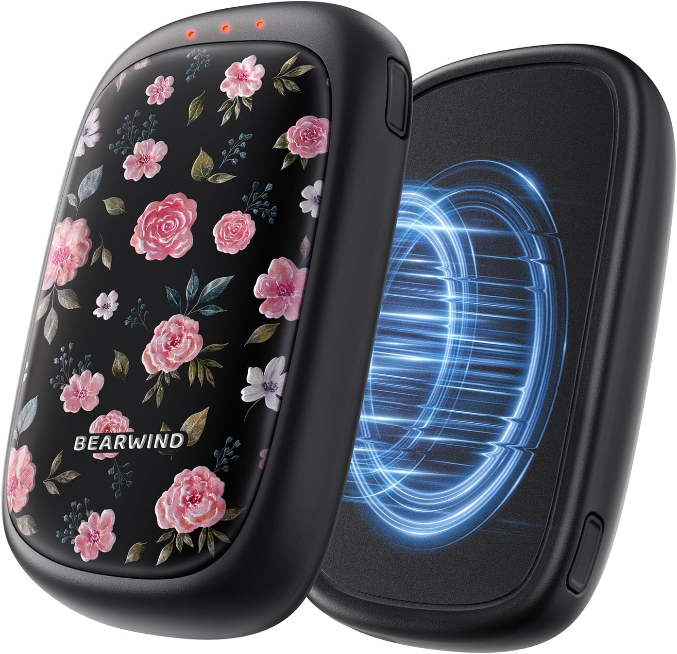 Detalle de Bearwind Rechargeable Hand Warmers, 2-Pack with Floral Design and Magnetic Connection