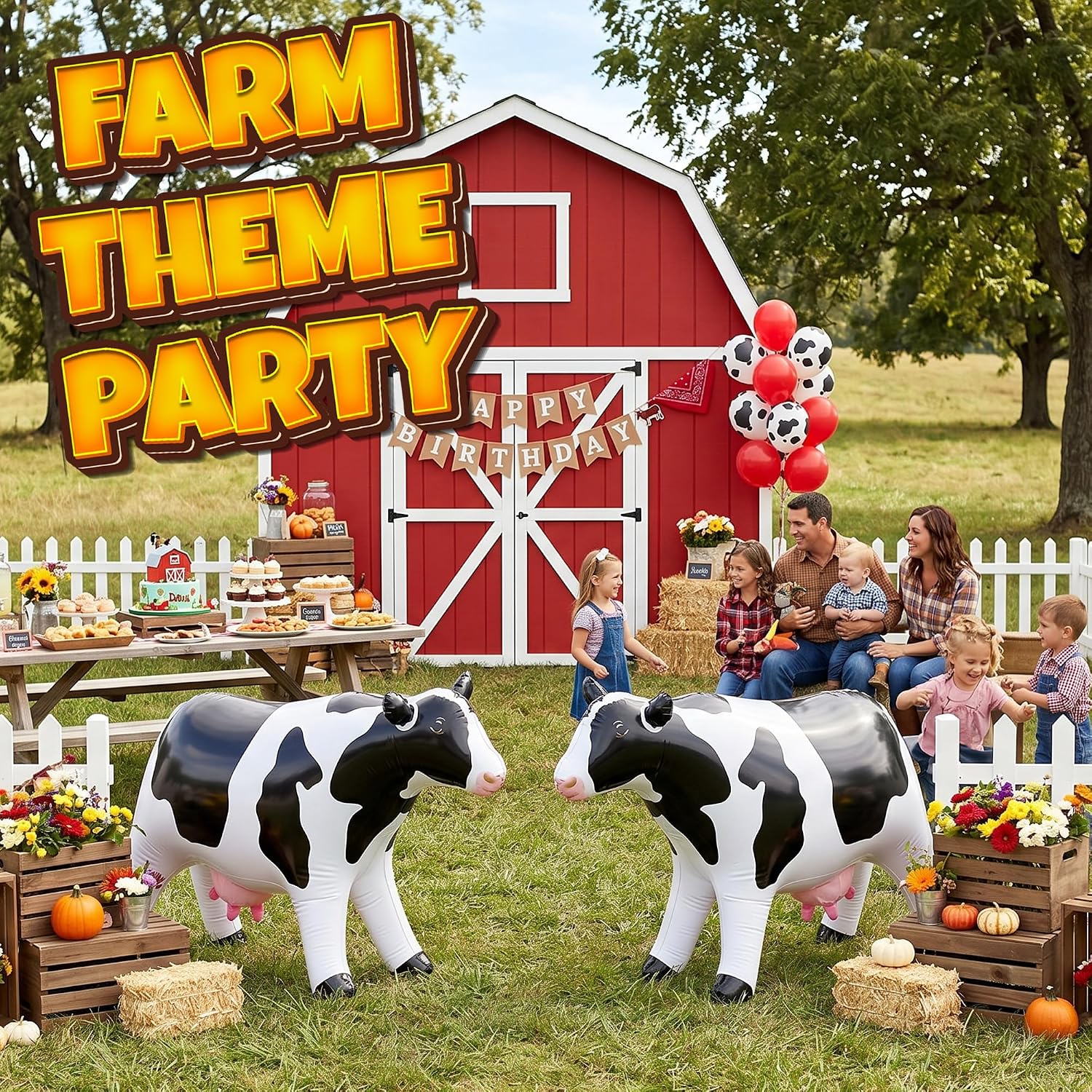 Detalle de KiddieLoot 38-Inch Inflatable Cow Float for Parties and Pool Decor