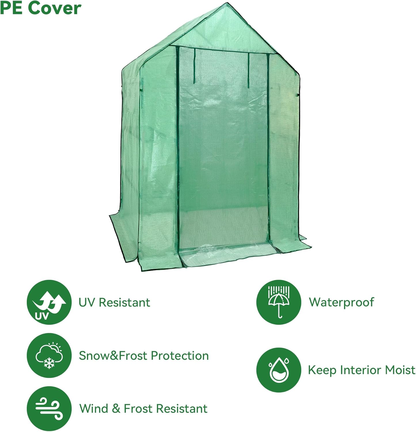 Thumbnail 5 de Heyfurni Walk in Greenhouse PE Cover Replacement (3-Tier, Heavy Duty)