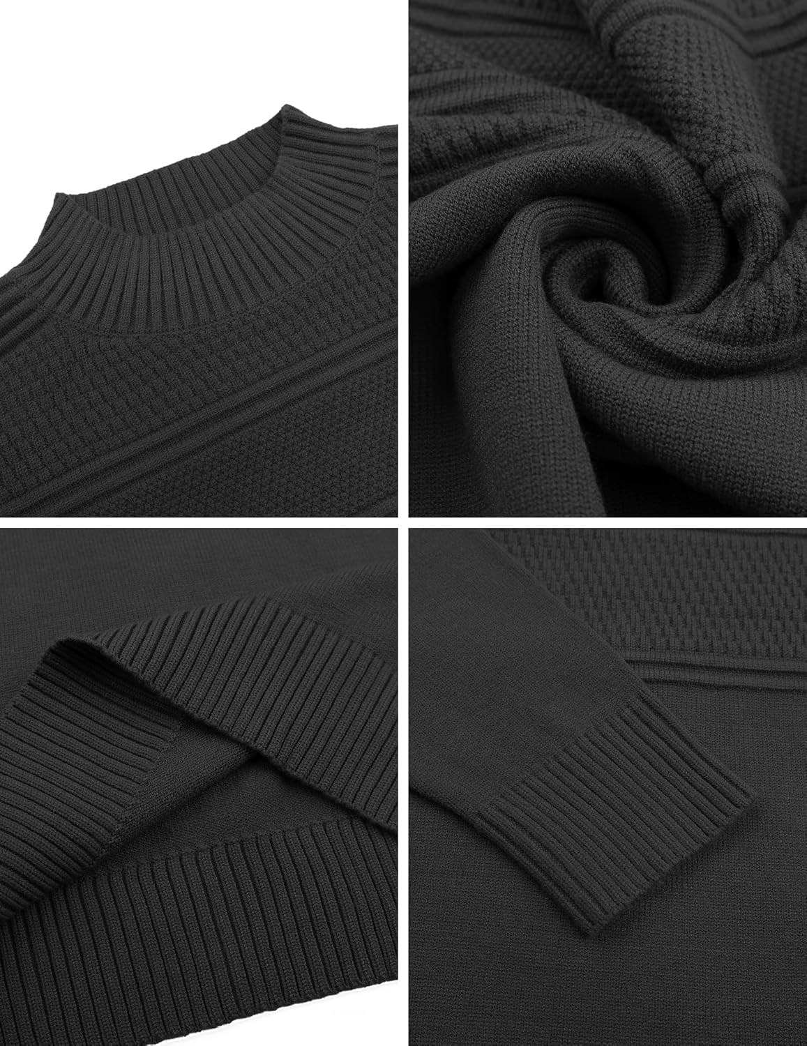 Thumbnail 4 de MLANM Men's Turtle Neck Ribbed Knitted Jumper
