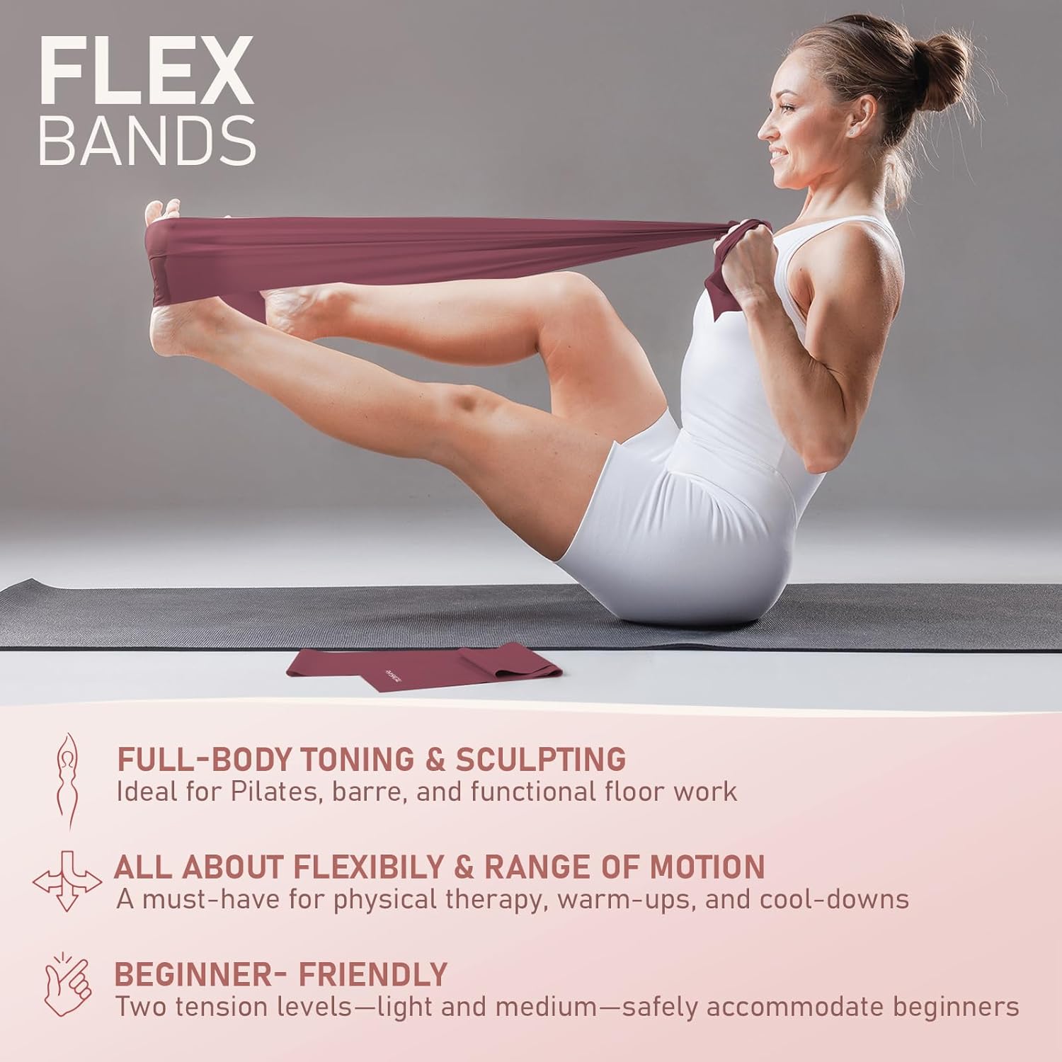 Thumbnail 5 de PhysKcal Pilates Set mit Pilates-Ring (15 in/38 cm), Mini-Ball, 5 Widerstandsbändern & Übungsanleitung