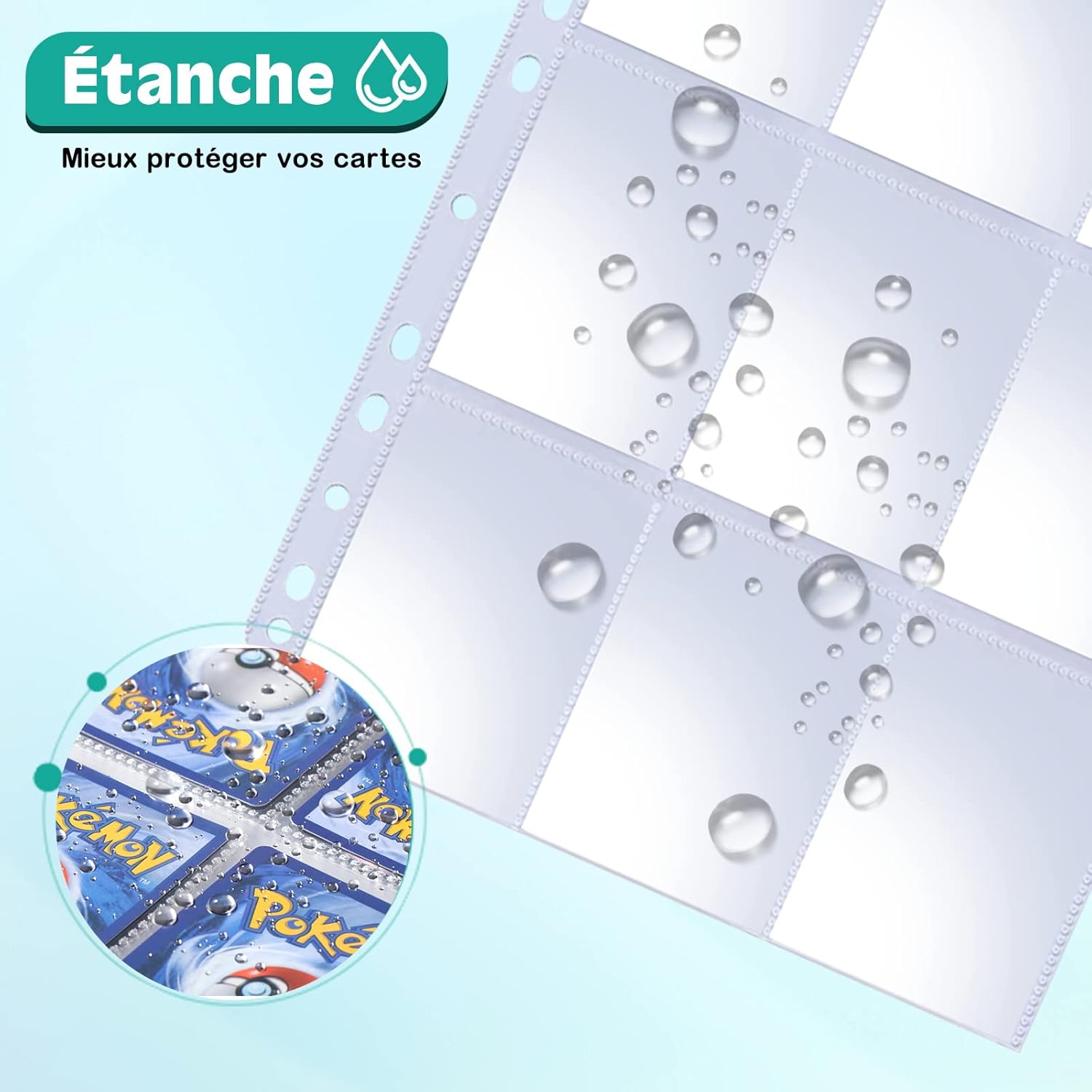 Detalle de Oderra 576 Plastique Pochettes pour Cartes – 32 Poches (9 par face) pour Pokémon et Cartes à Collectionner