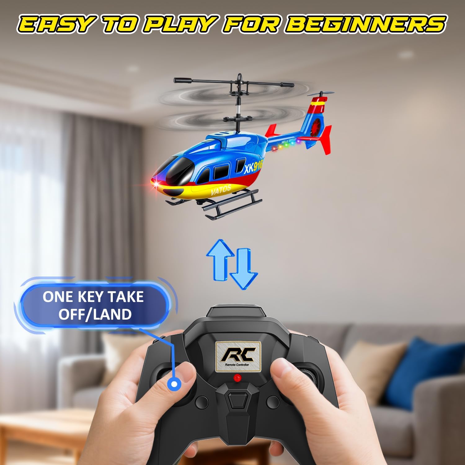 Thumbnail 3 de VATOS Hubschrauber Ferngesteuert 2,4 GHz – 3,5-Kanal Mini-Hubschrauber mit LED & Gyro, ideal für Einsteiger