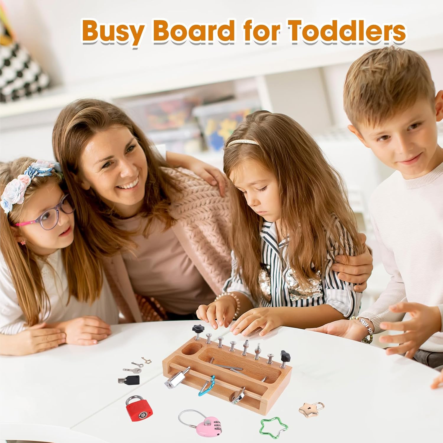 Thumbnail 1 de TOUHKAN Montessori busy board, beech wood