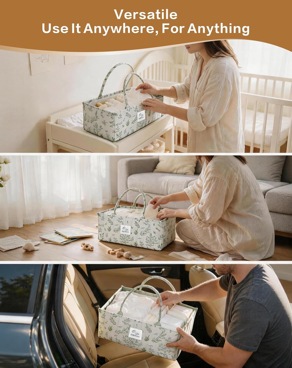 Thumbnail 6 de Gajiuhon Diaper Caddy Organizer, Sage Sprigs