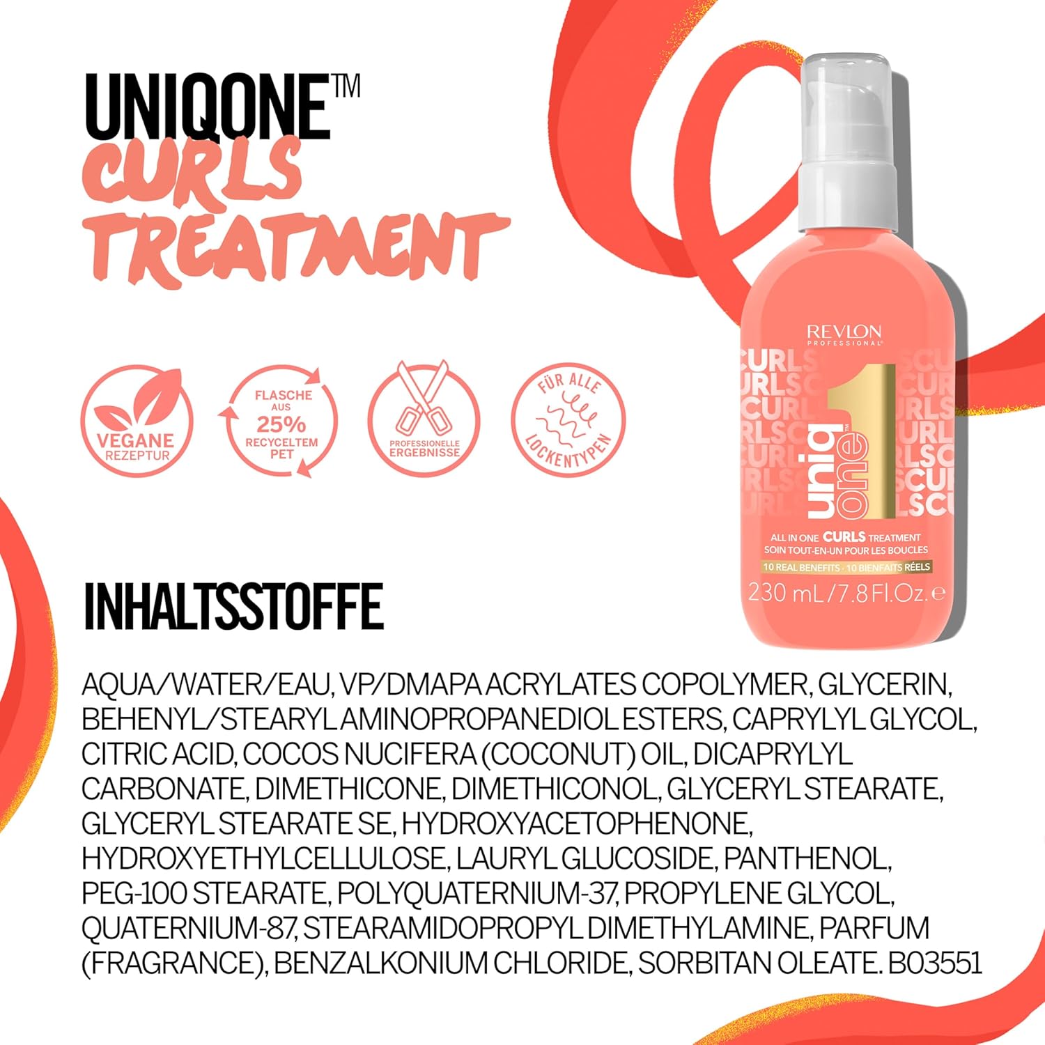 Thumbnail 5 de Revlon Professional UniqOne Curls Treatment Leave-in für Locken & krauses Haar (230 ml) – Anti-Frizz & Hitzeschutz, vegan