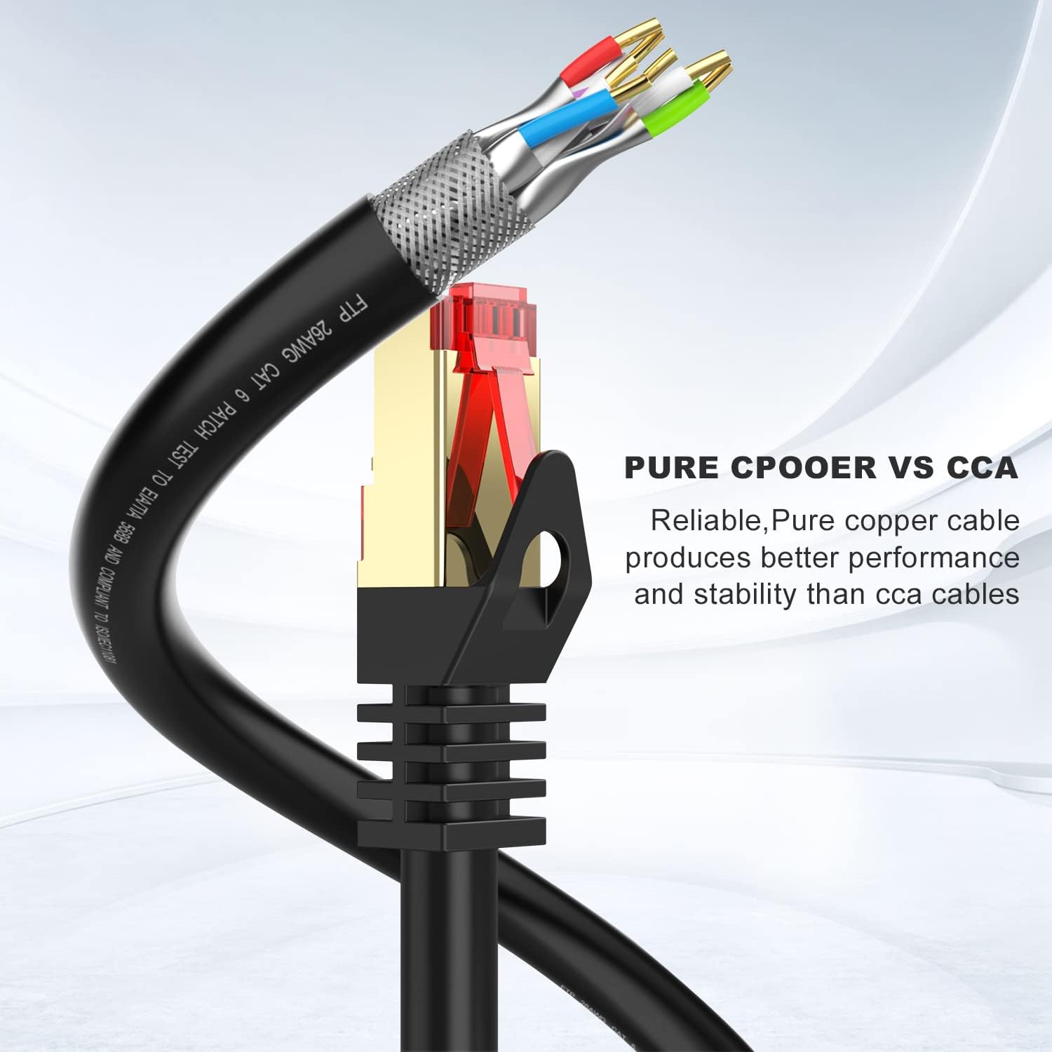 Detalle 2 de Abireiv Cat6 Outdoor Ethernet Cable 350ft