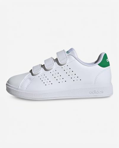 Thumbnail 9 de adidas Unisex Kids Advantage Base 2.0 Shoes – Cloud White/Cloud White/Green, 12 UK
