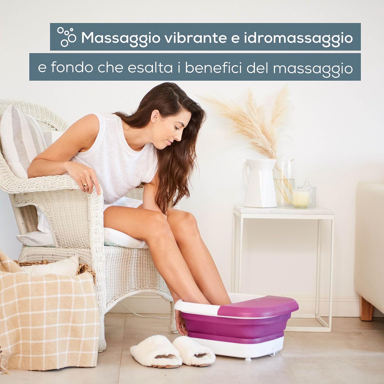 Detalle de Beurer FB 30 Pediluvio con Idromassaggio Plantare – formato pieghevole e salvaspazio