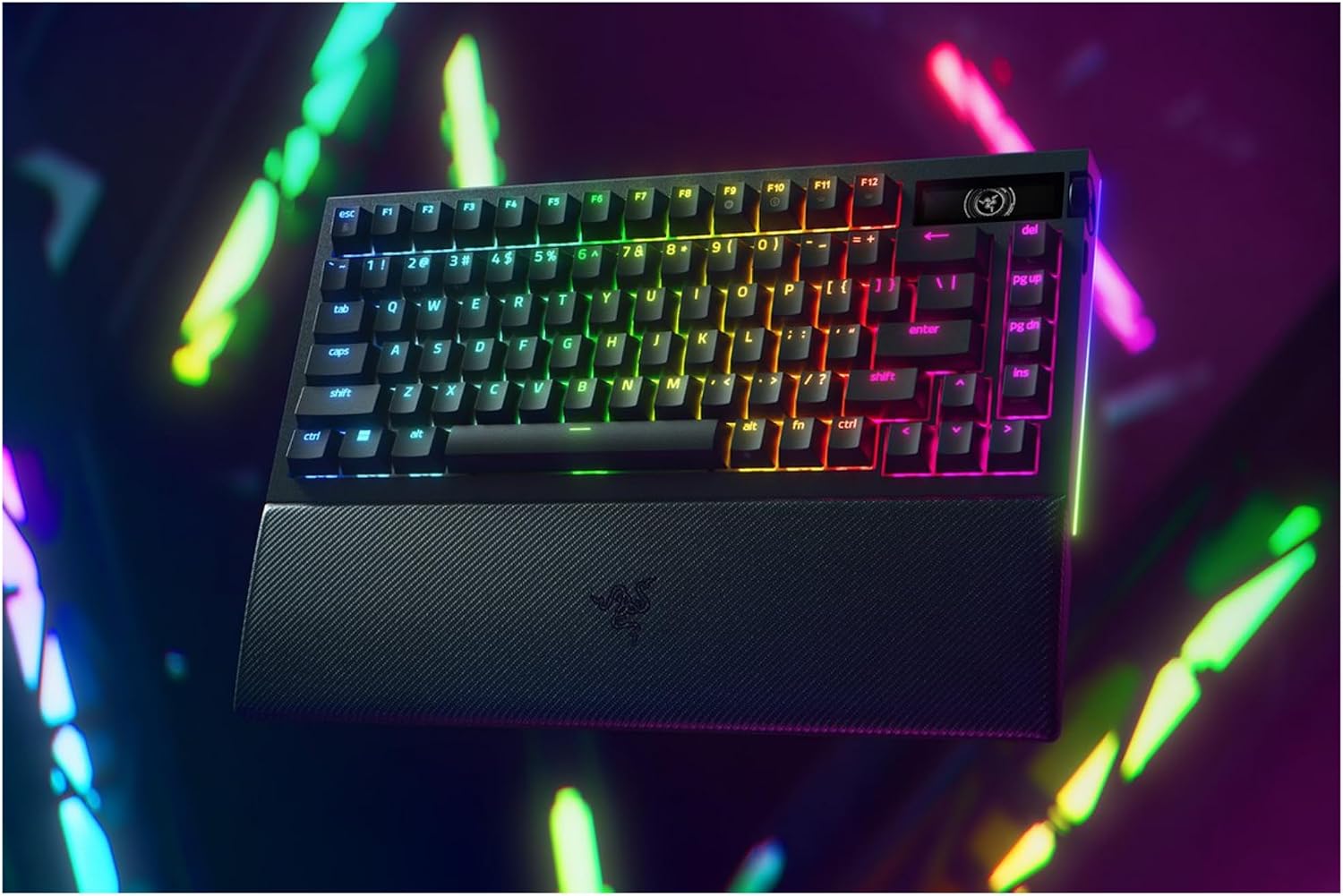 Thumbnail 2 de Razer BlackWidow V4 Pro 75% Wireless Hot-Swappable Gaming Keyboard (OLED, Command Dial) - US ISO, Black