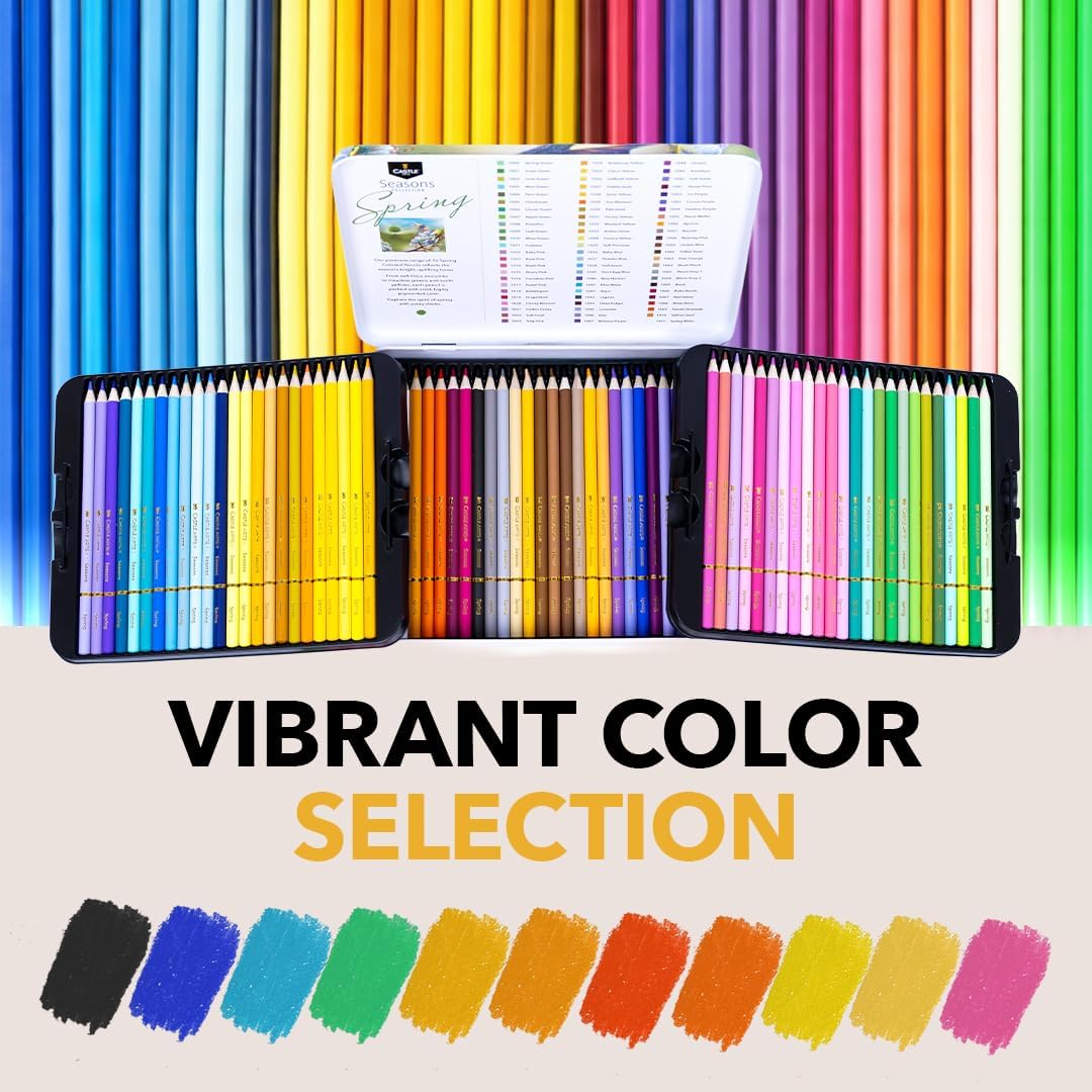 Thumbnail 2 de Castle Art Supplies 72 Spring Coloured Pencils Set – A Spring Palette for Adult Artists