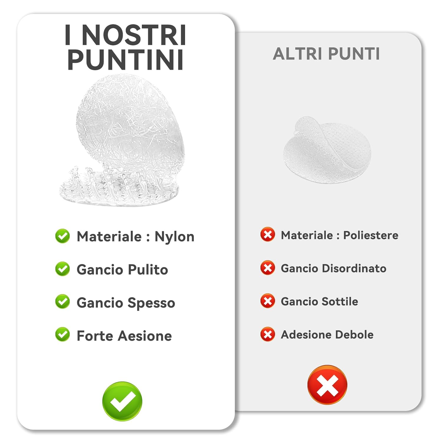 Thumbnail 3 de FIXCHORD 300 coppie di tondini adesivi tondi da 10 mm, puntini autoadesivi rimovibili con gancio e occhiello