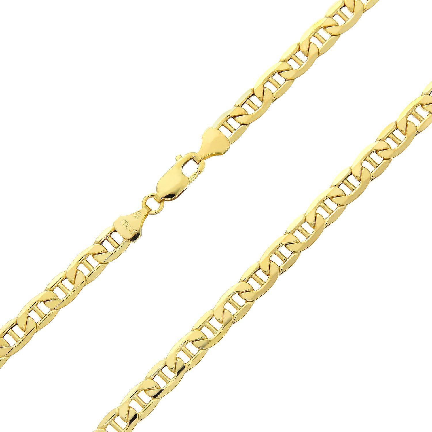 Detalle de Catena in oro giallo 585 da 14 carati con maglia piatta marinara – lunghezza scegliibile, 3,1 mm di ampiezza