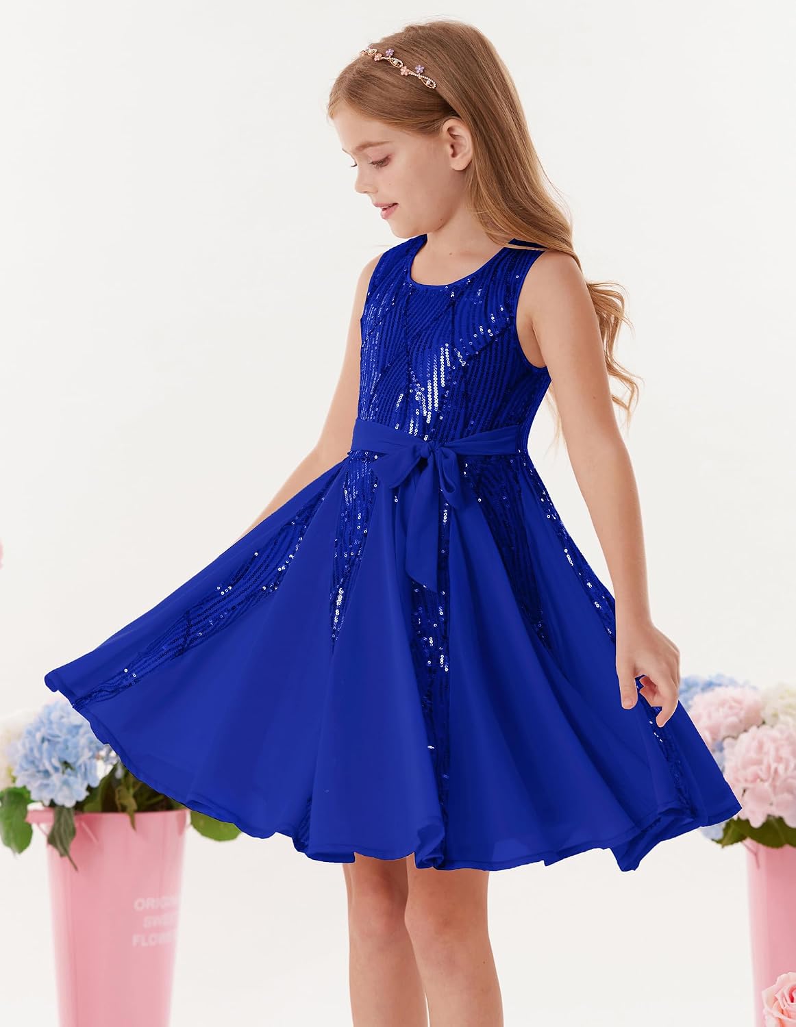 Detalle de GRACE KARIN Vestito da principessa con paillettes per bambine 5–12 anni