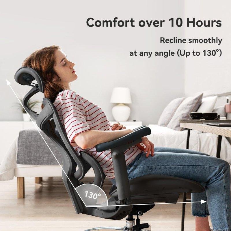 Thumbnail 3 de Silla Ergonómica Sihoo Doro C300: soporte lumbar autoajustable y malla transpirable