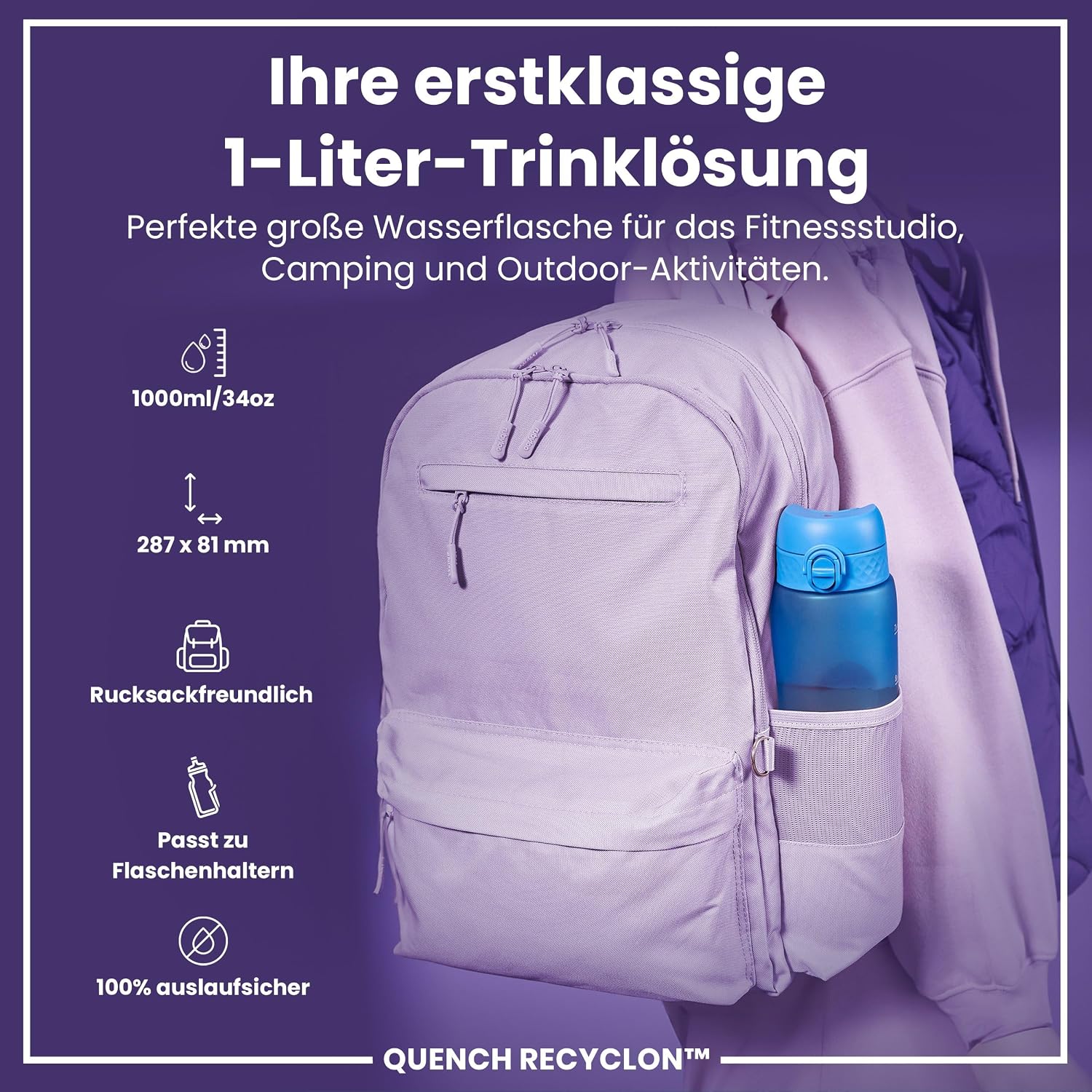 Detalle 2 de ion8 Quench 1 L Trinkflasche đ„€