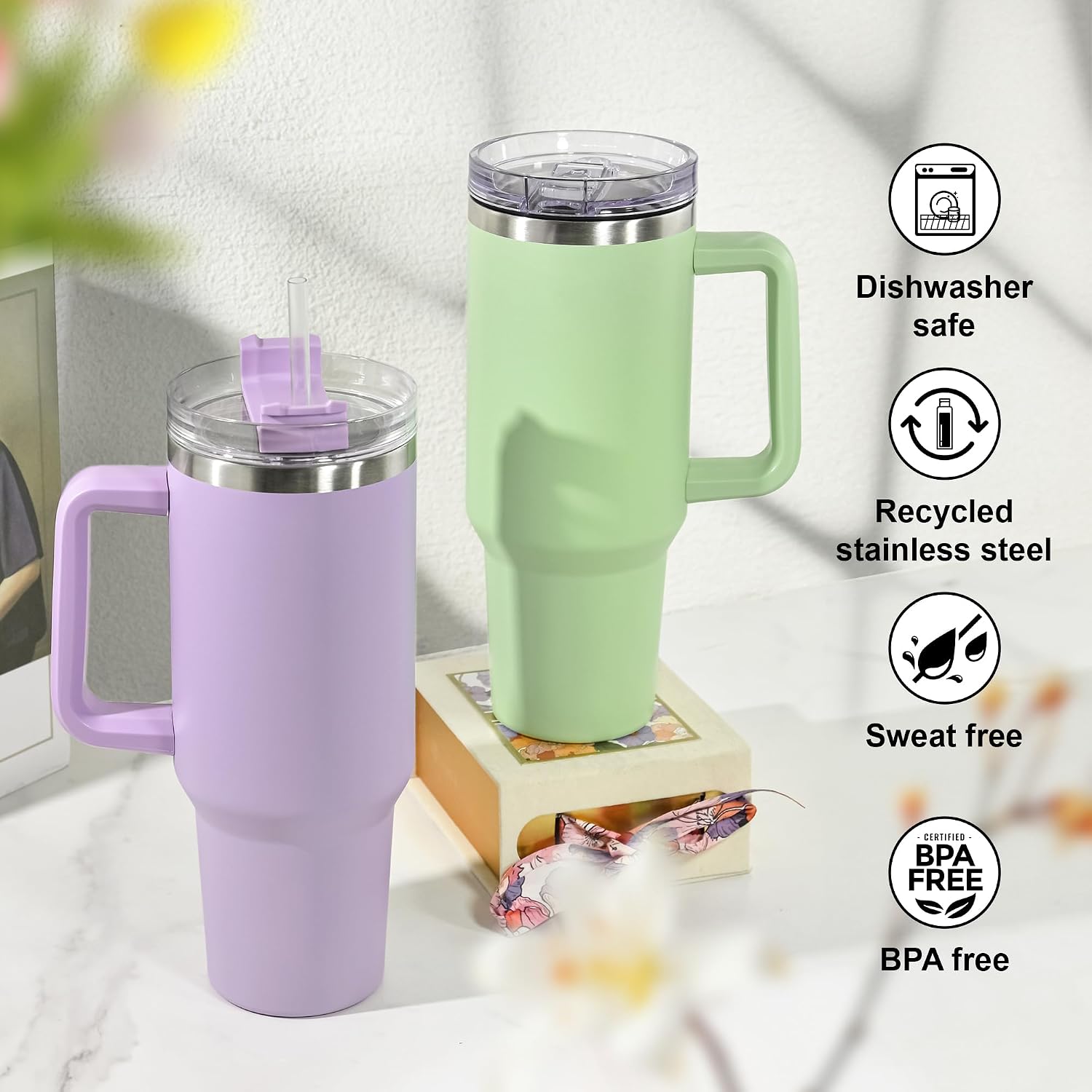 Detalle de FECBK 40oz insulated tumbler 1.2L, leak proof
