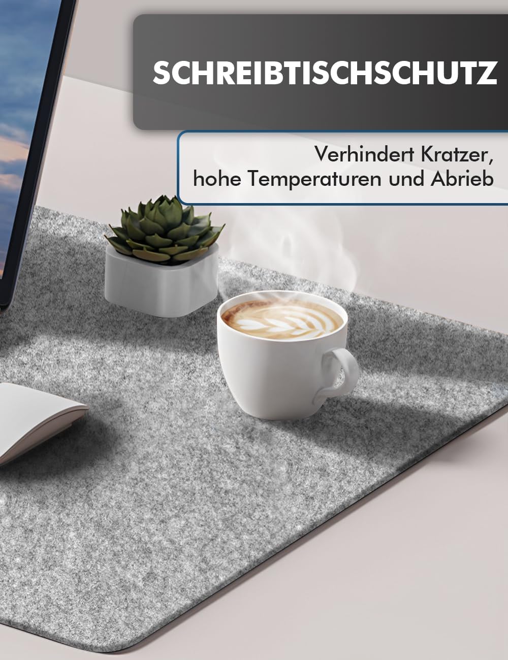Detalle de shinfly Schreibtischunterlage Filz 120x60 cm