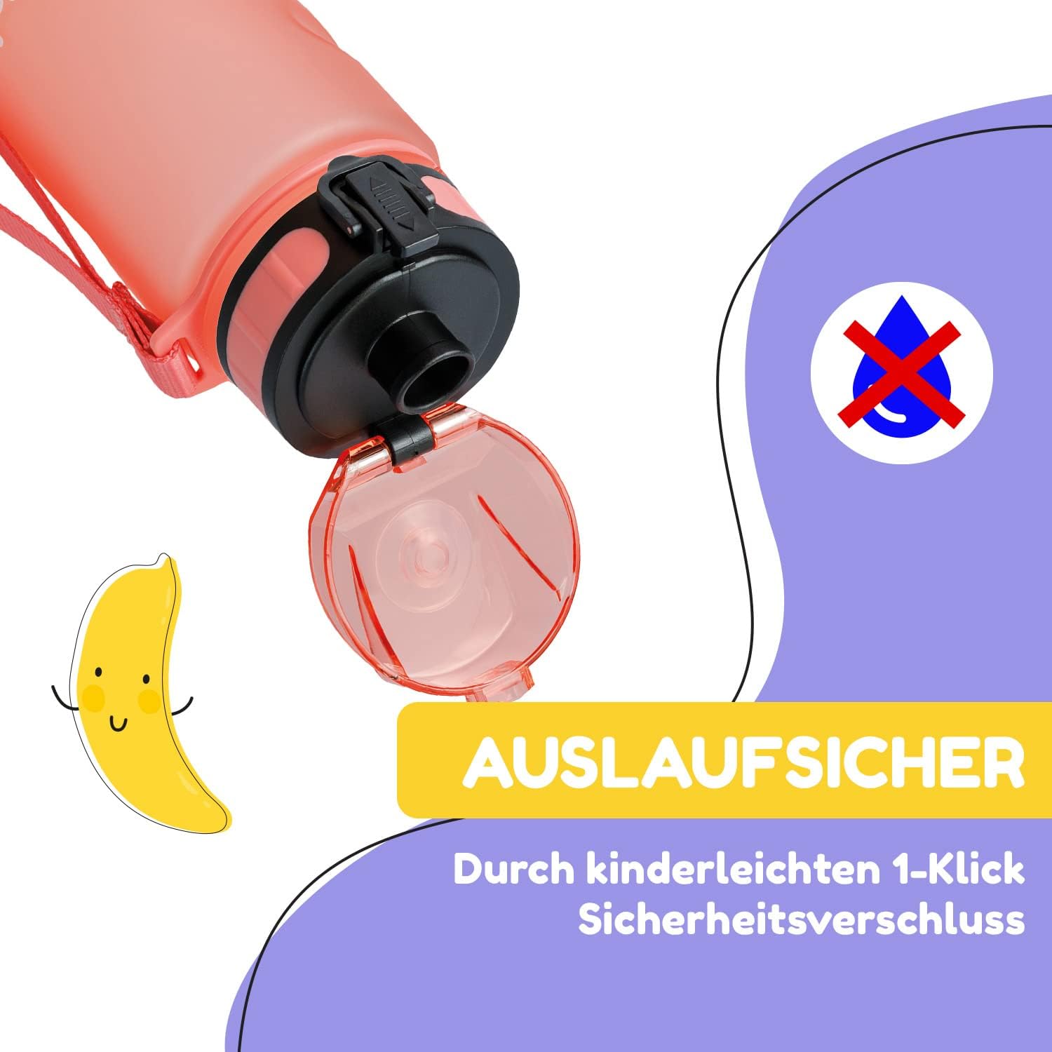 Thumbnail 2 de Klarstein Sport-Wasserflasche Koralle 350 ml