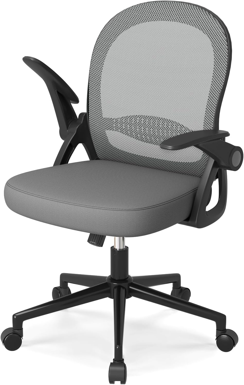Detalle de rattantree Ergonomischer Bürostuhl – atmungsaktive Netz-Rückenlehne, verstellbar, Armlehnen klappbar, Dunkelgrau