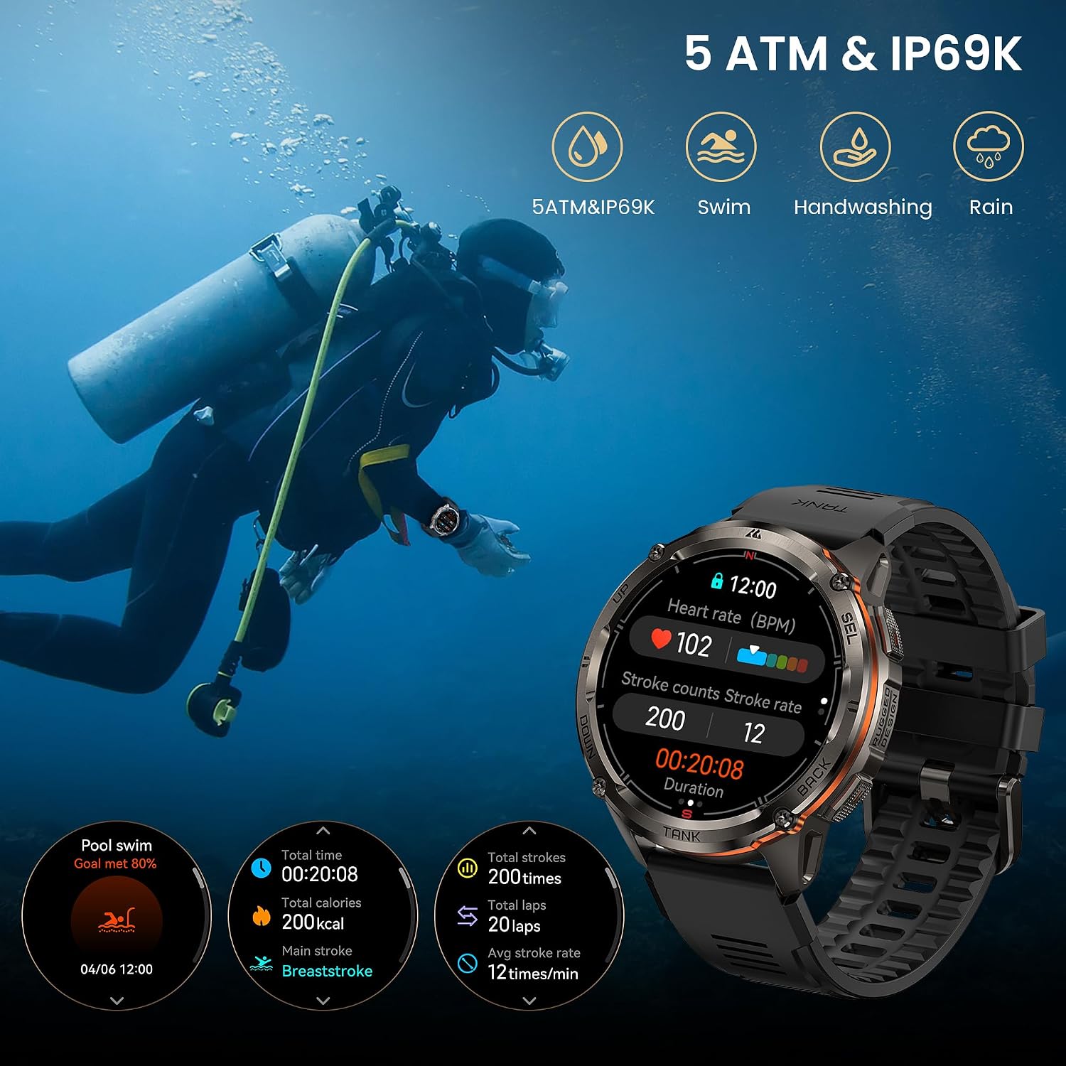 Detalle 2 de KOSPET TANK T3 Ultra 2 GPS Smart Watch for Men