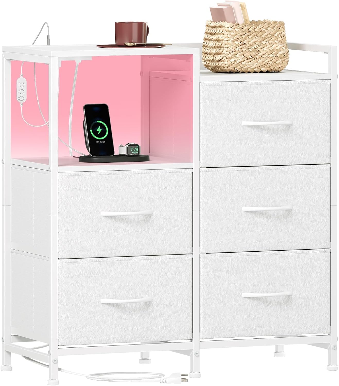 Detalle de Somdot Nightstand with 5 Drawers