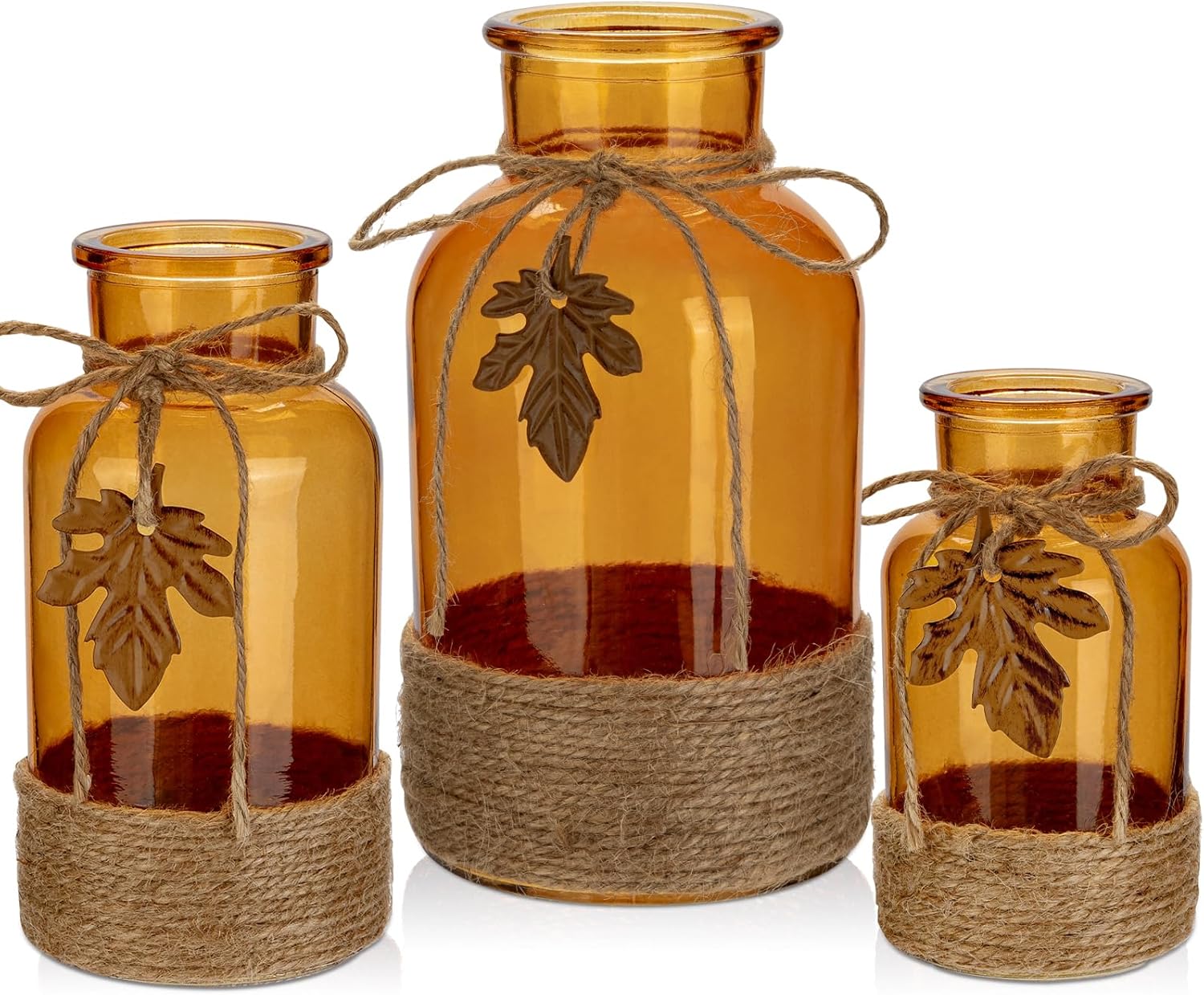 Thumbnail 5 de Glasvase Zylindrisch – Boho Dekovase im 3er Set, H 12,5/16,5/20 cm