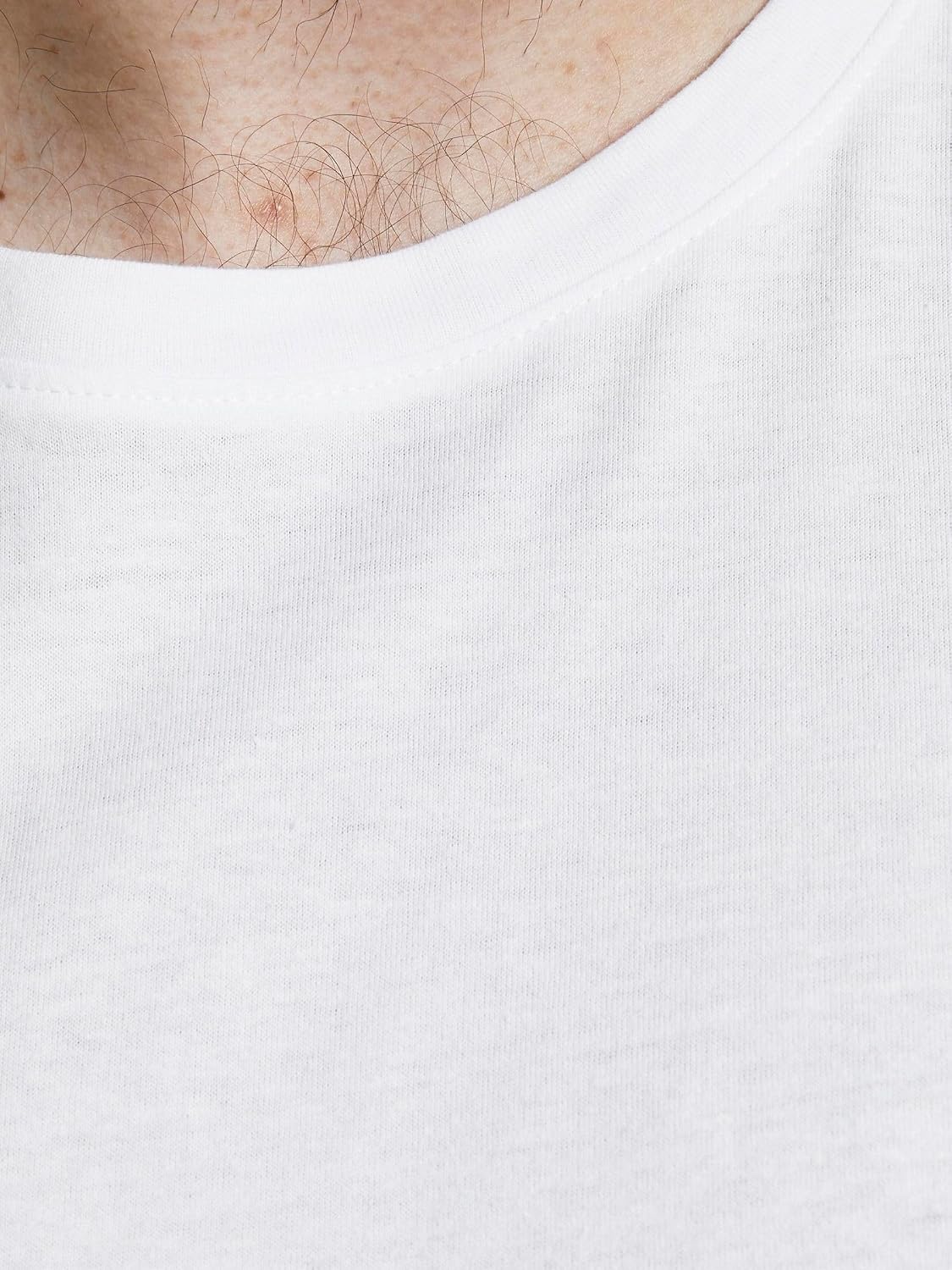 Detalle de JACK & JONES Einfarbiges Herren-T-Shirt aus Baumwolle
