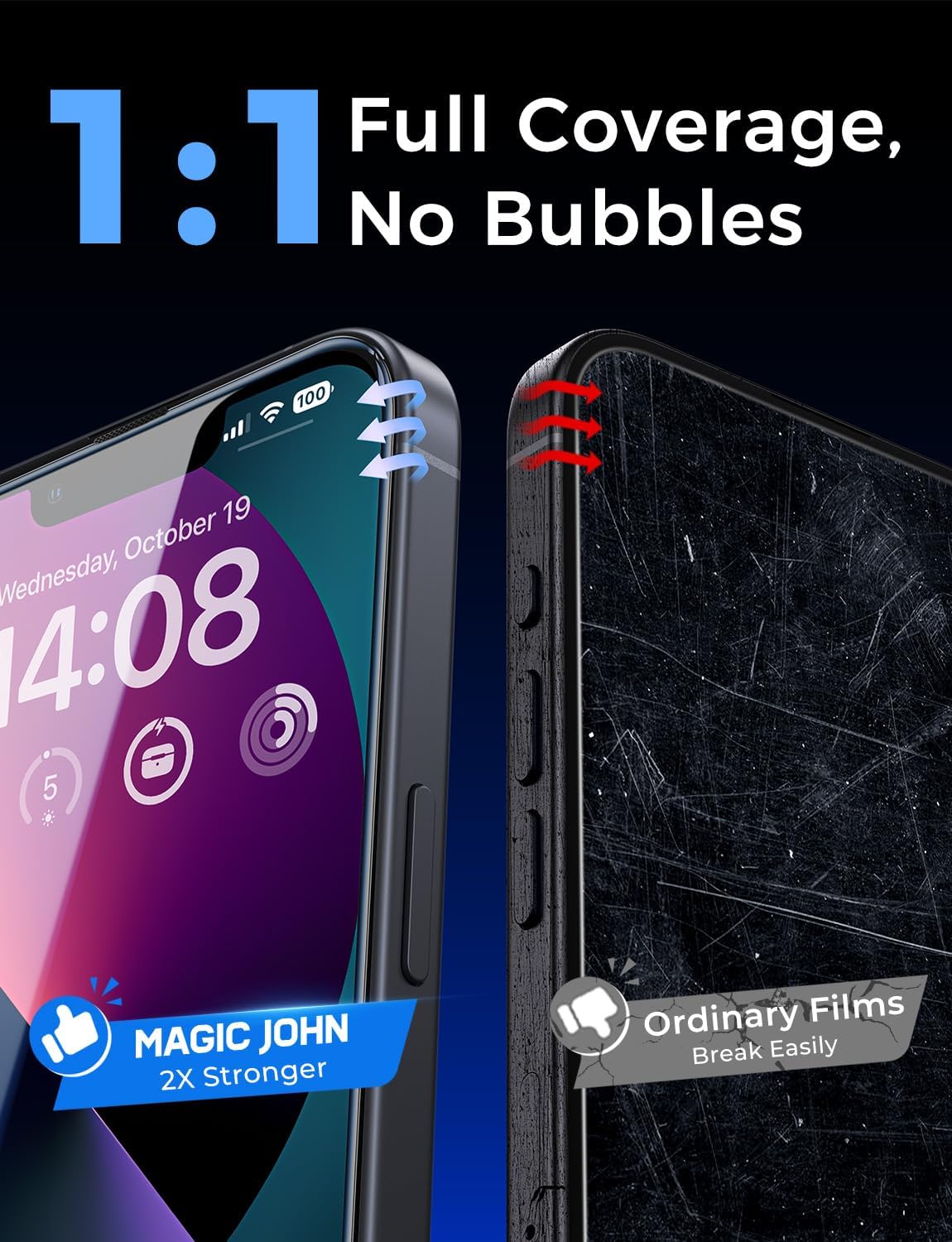 Thumbnail 6 de MAGIC JOHN Tempered Glass Screen Protector 2 Pack