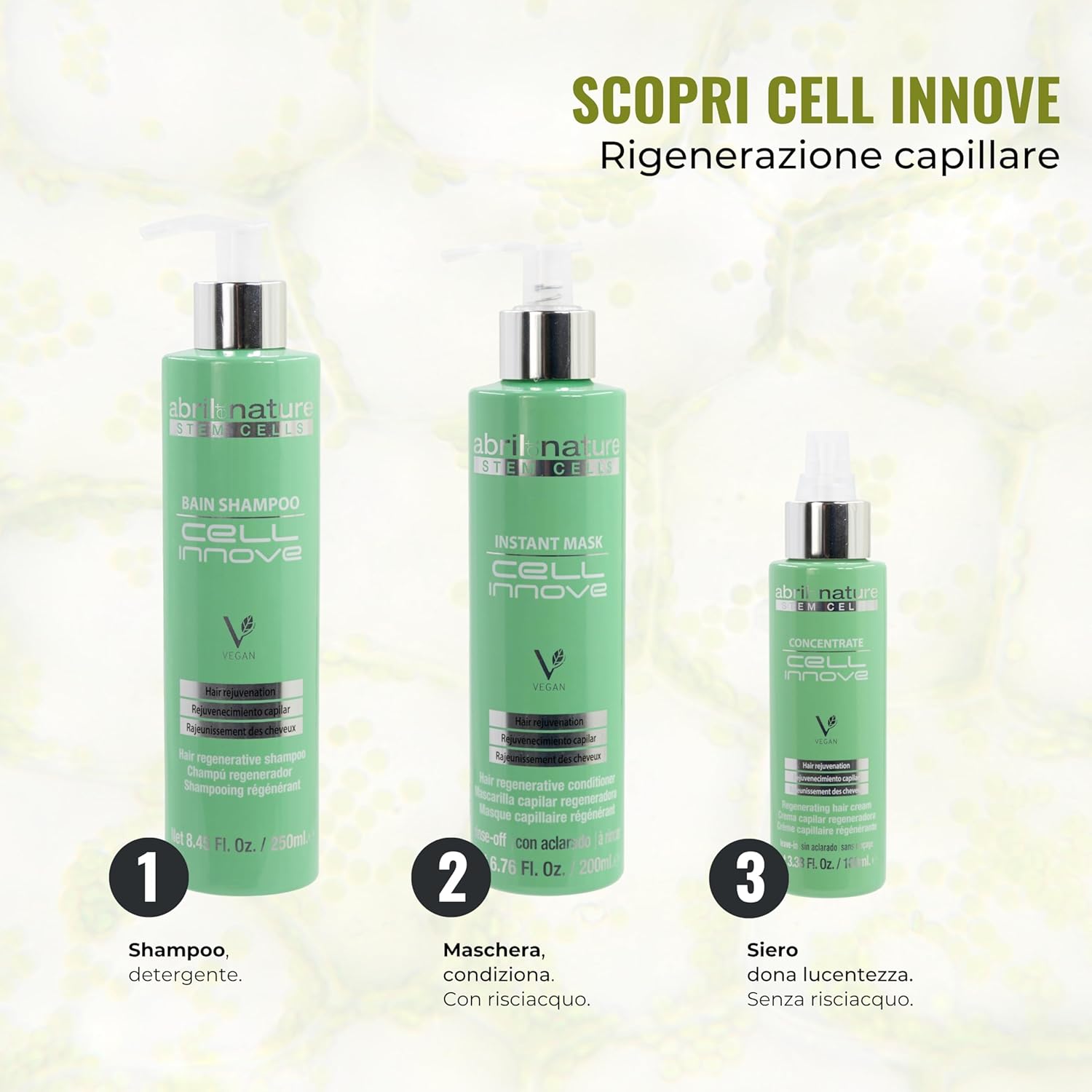 Thumbnail 5 de abril et nature Cell Innove Maschera Capillare con cellule staminali vegetali, 1000 ml
