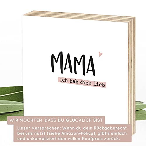 Thumbnail 7 de Wunderpixel Holzbild Geschenk Mama – Ich hab Dich lieb, 15x15x2 cm, echtes Foto auf Birkenholz, Aufsteller oder Wandbild
