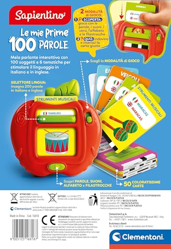 Detalle de Clementoni Sapientino Le Mie Prime 100 Parole – Gioco Educativo Elettronico per Bambini 2-4 Anni