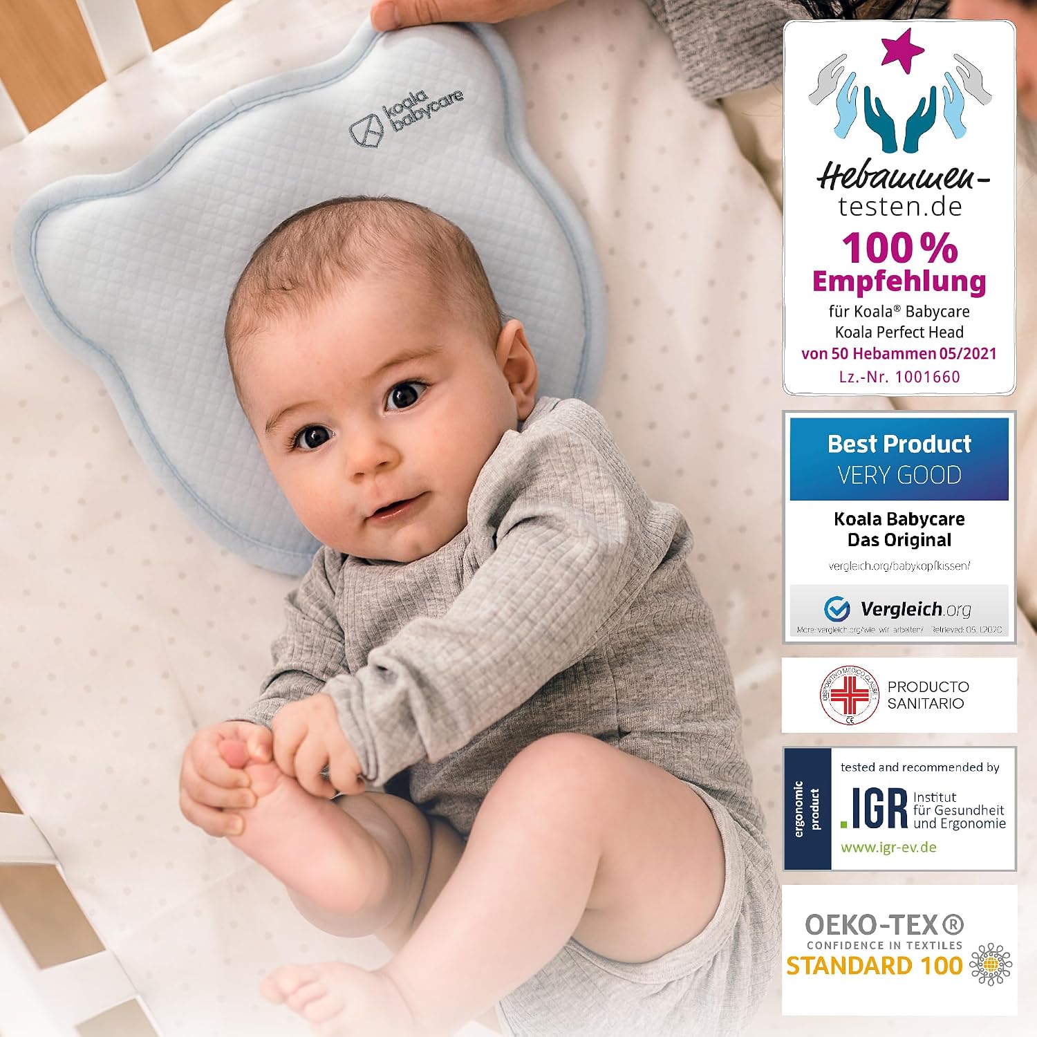 Detalle 2 de KOALA BABYCARE Almohada antiplagiocefalia memory foam