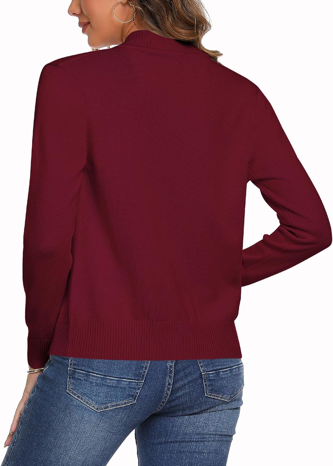 Thumbnail 3 de Aottori Strickjacke Damen kurz mit Reißverschluss – Cardigan mit Stehkragen für Alltag & Office