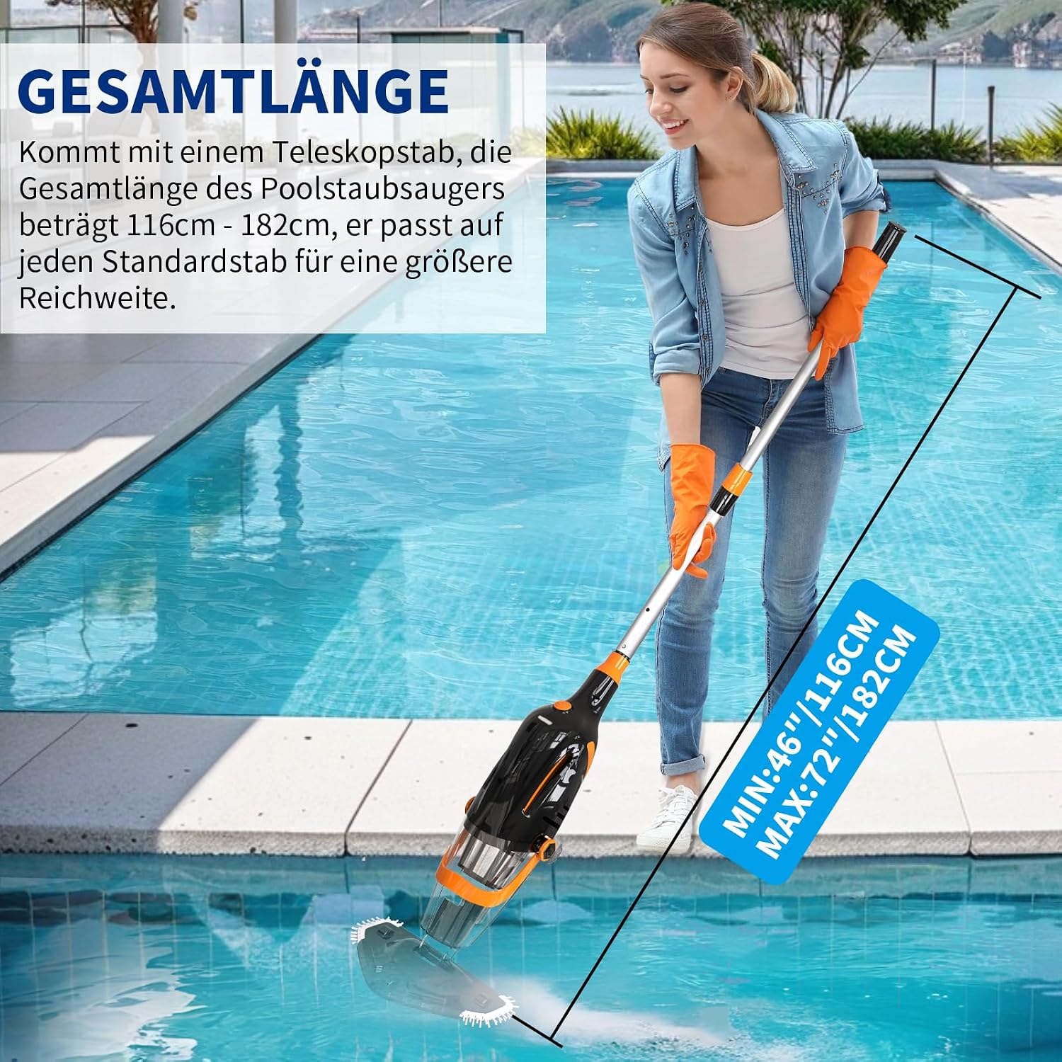 Thumbnail 3 de PoolyPoly 2026 Poolsauger mit Akku – kabelloser Bodensauger für Pools, Spas und Whirlpools
