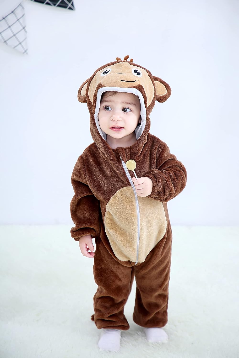 Detalle de Dream cosplay Baby Flannel Animal Costume, Hooded Unisex Jumpsuit