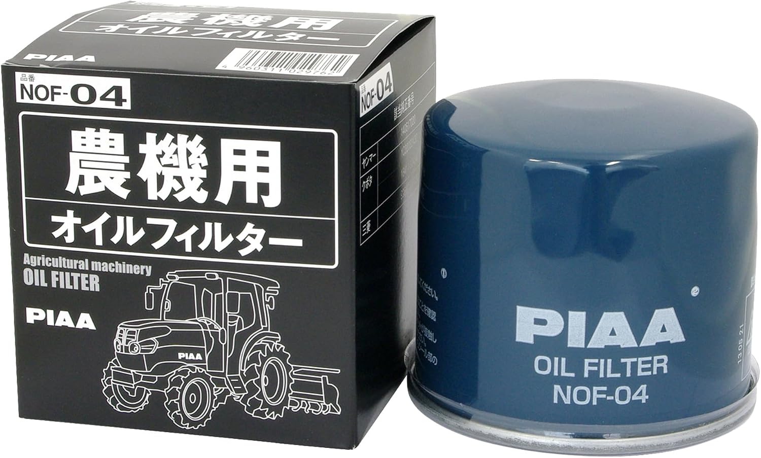 Detalle de PIAA NOF-04 農機用オイルフィルター スピンオン式・純正番号140517020、主要メーカーはクボタ・三菱・日立