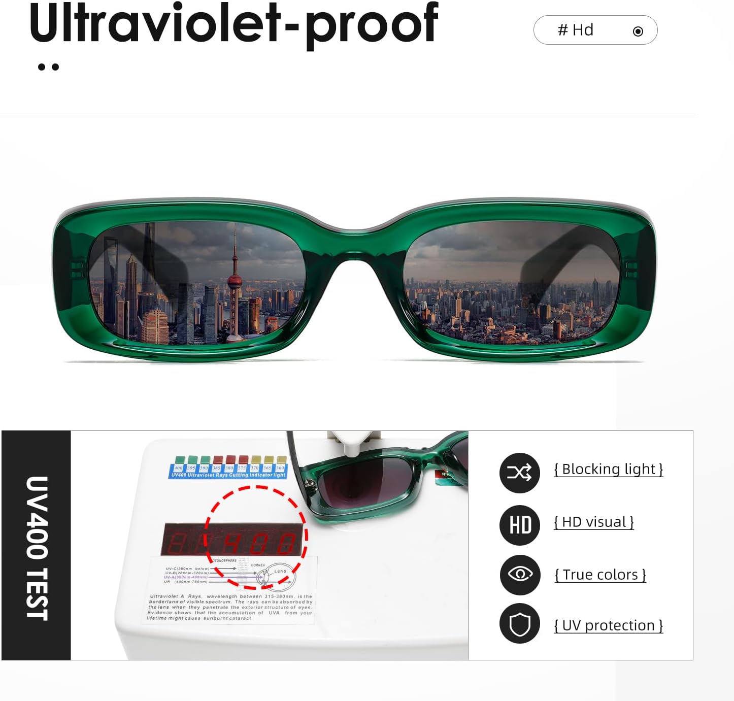 Detalle de kimorn Sunglasses for Women: Retro Driving Glasses with UV400 Protection