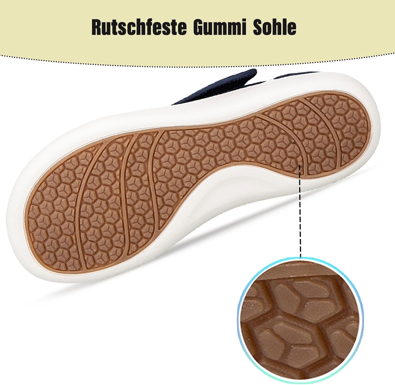 Detalle de Gaatpot Diabetic Shoes: Extra Wide, Slip-On Orthopedic Trainers for Swollen Feet (UK 3.5–11)
