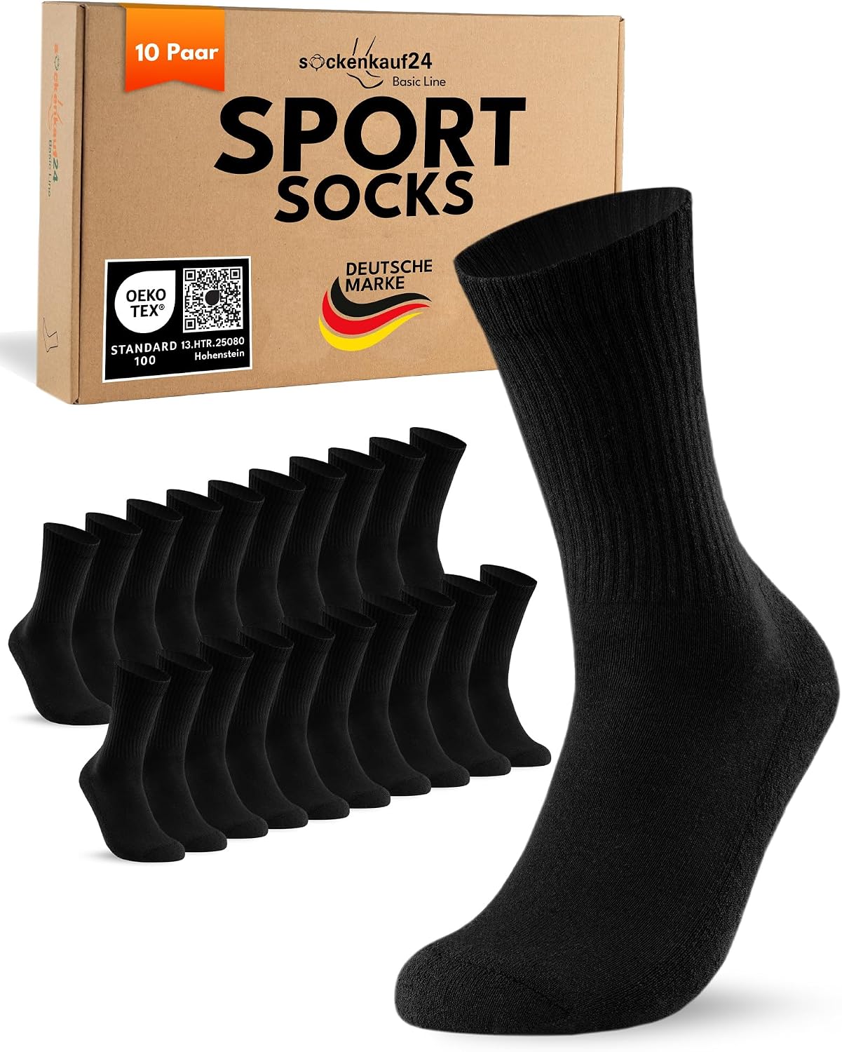Detalle de 10 Paar Sportsocken Tennissocken 80% Baumwolle